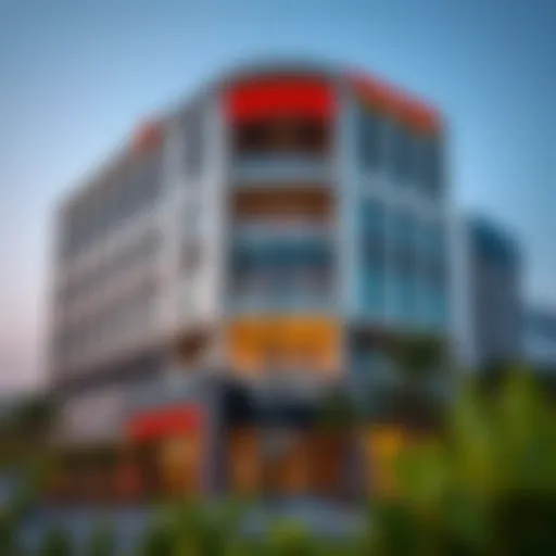A stunning view of an affordable hotel in Deira, Dubai showcasing its modern architecture.