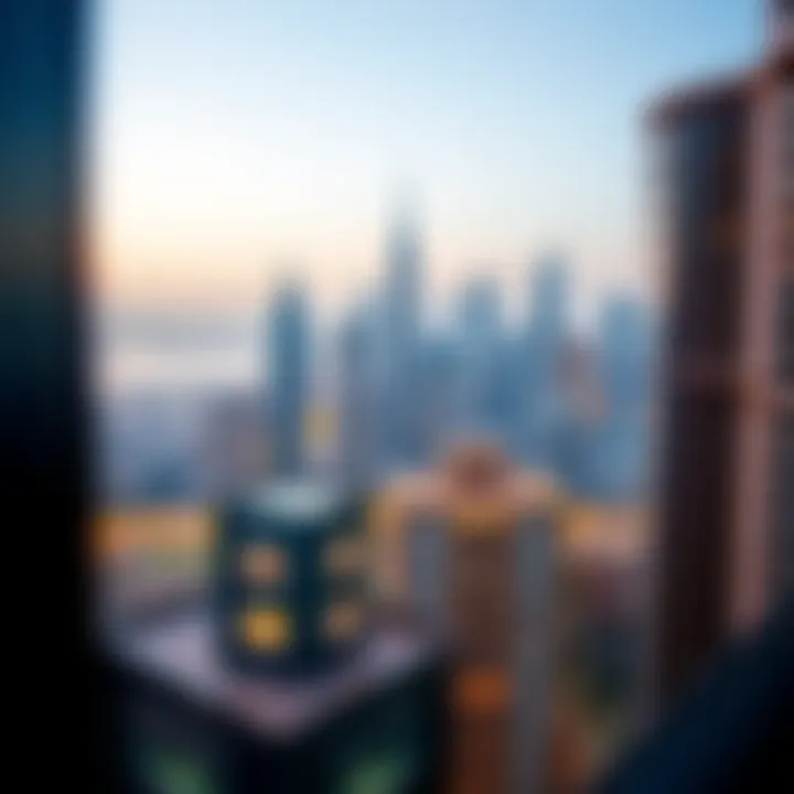 Panoramic View of Dubai's Skyline Panoramic view of Dubai's skyline from Ain Dubai Hotel