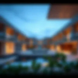 Stunning architectural view of Al Badia Residence showcasing modern design