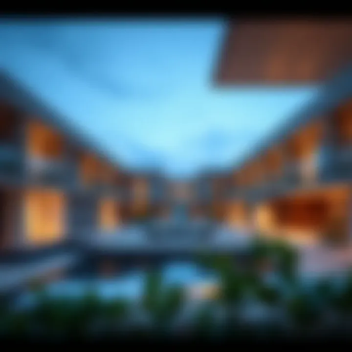 Stunning architectural view of Al Badia Residence showcasing modern design