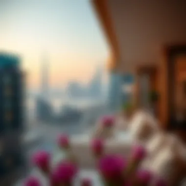 Scenic view of Al Badia Residence with Dubai skyline in the background