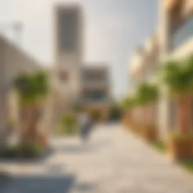 Vibrant community life in Al Bandar with leisure spaces