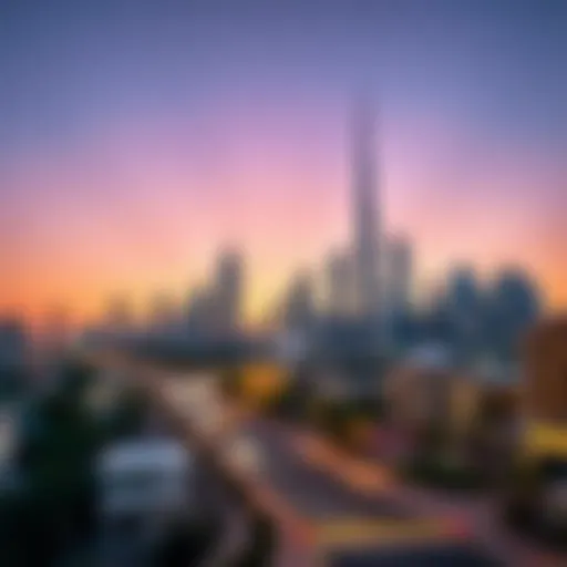 Stunning view of Al Bandar's skyline against the evening sky