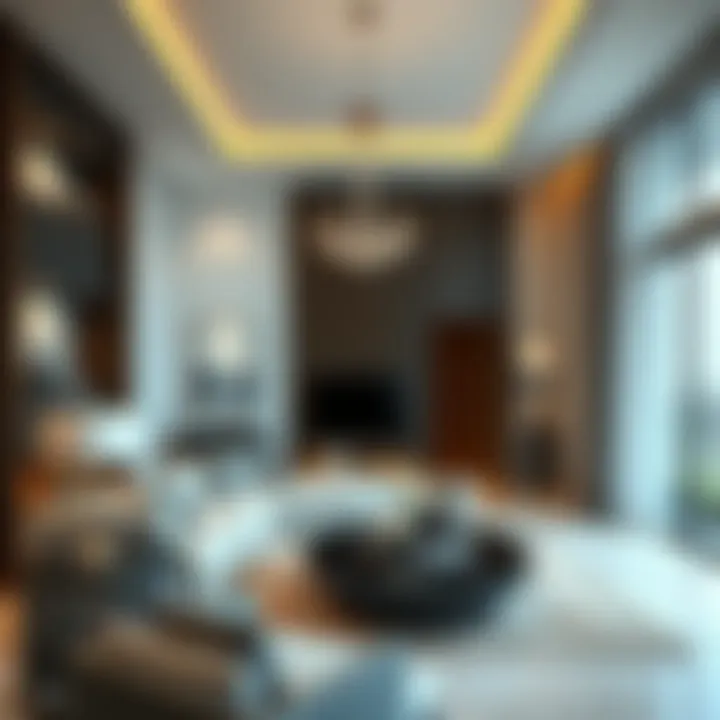 Interior design of a contemporary villa emphasizing elegance and comfort