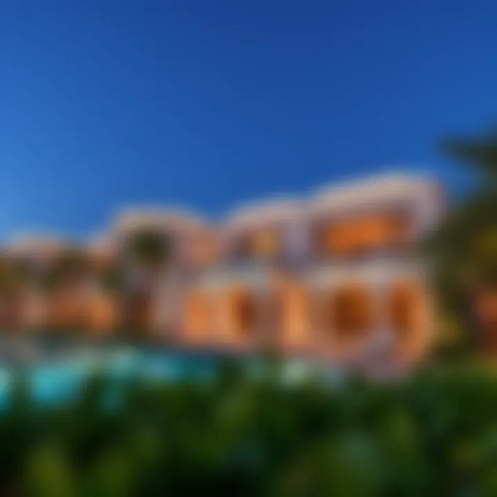 A stunning view of Al Habtoor Villas showcasing the luxurious architecture