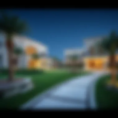 Lush landscaping surrounding the Al Hathboor Residence