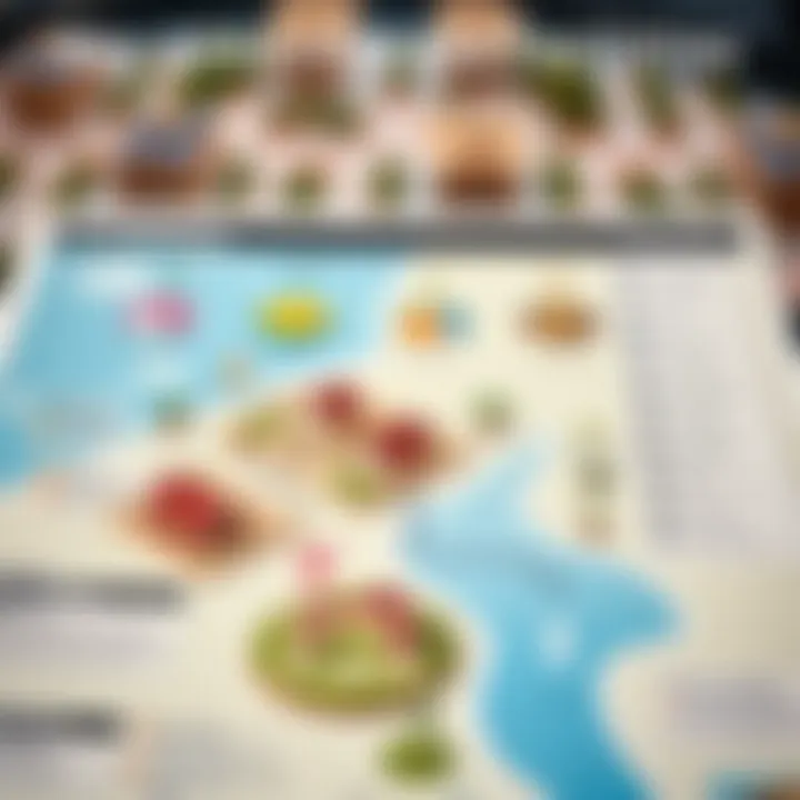 A detailed map highlighting the key amenities and facilities available in Aroos Muhaisnah 4.