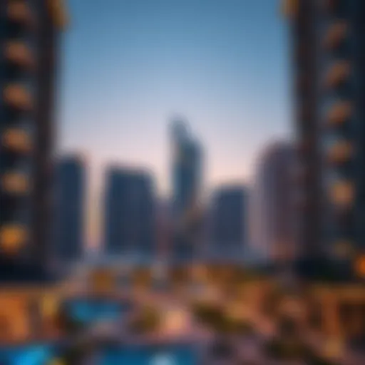 Luxurious skyline view of Aster Al Karama at dusk