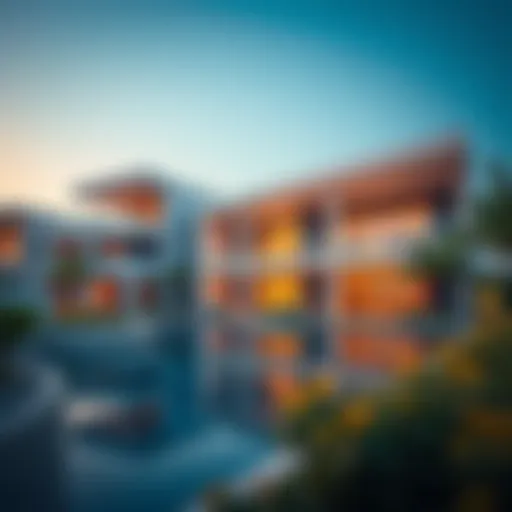 Architectural Marvel of Bahwan Villas Stunning exterior view of Bahwan Villas showcasing modern architecture