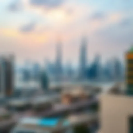 A panoramic view of Dubai's skyline showcasing iconic real estate developments