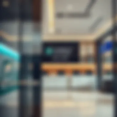 Inside a Currency Exchange Office Modern currency exchange office interior