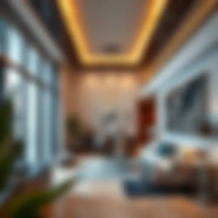 Interior of a modern apartment with upscale design elements
