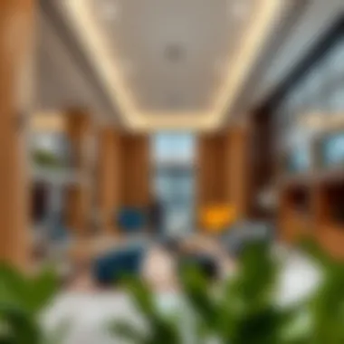 Interior view showcasing the modern amenities and community spaces within the Binsina Pavilion.