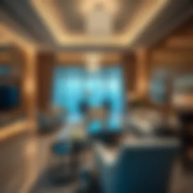 Elegant lounge area within a Burj Khalifa apartment reflecting opulence