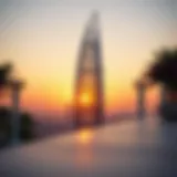 Sunset Serenity: Al Hassani Tower Breathtaking view of Al Hassani Tower against a sunset backdrop