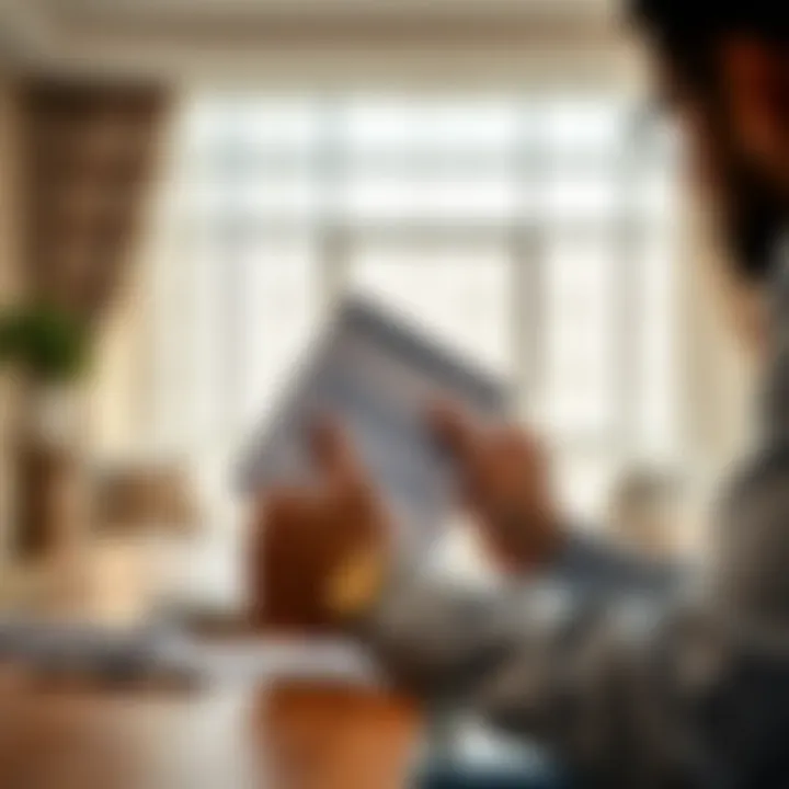 Reviewing Visa-Related Documents Person reviewing documents related to UAE visa