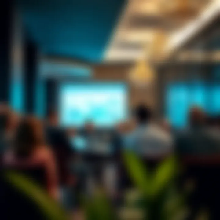 Real estate professionals discussing market trends