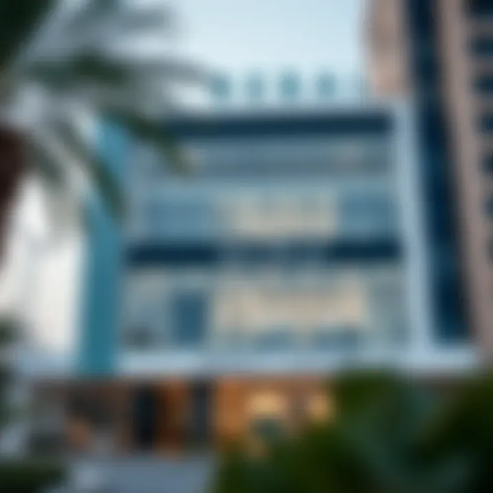 Modern office building representing a real estate office in Dubai