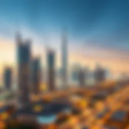 A skyline view of Dubai showcasing iconic real estate developments