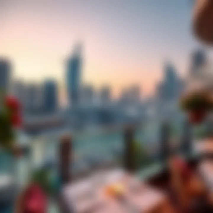 Scenic view of Dubai Marina with multiple dining options