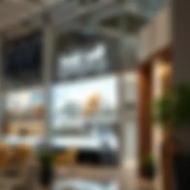 A real estate office displaying property listings and investment opportunities