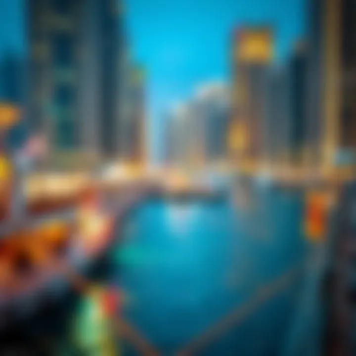 Infographic of ferry routes around Dubai Marina