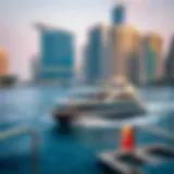 Scenic view of Dubai Marina ferry in action