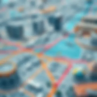 Real Estate Areas Near Dubai Metro Map highlighting key real estate areas near metro stations