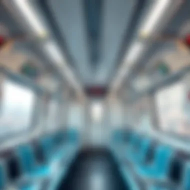 Inside a Dubai Metro Train Interior of a modern Dubai Metro train