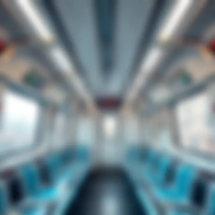 Inside a Dubai Metro Train Interior of a modern Dubai Metro train