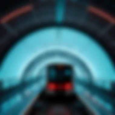 Futuristic design of a Dubai Metro station