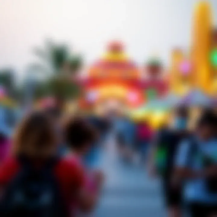 Vibrant Events at Dubai Parks Visitors enjoying a vibrant event within the Dubai Parks and Resorts complex.