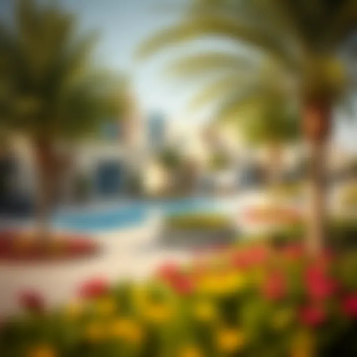 Community amenities around Elan townhouses including parks and leisure areas