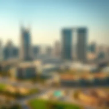 Aerial view of Emaar Business Park 4 in Dubai’s skyline