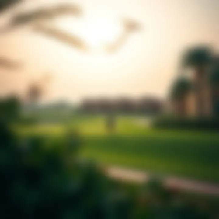 Golf course view surrounding Emaar Golf Villas