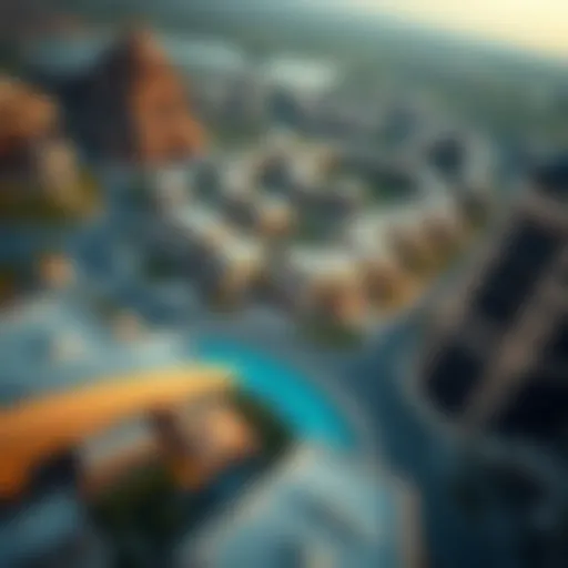 Aerial view of Damac Hills showcasing its luxurious villas and community layout