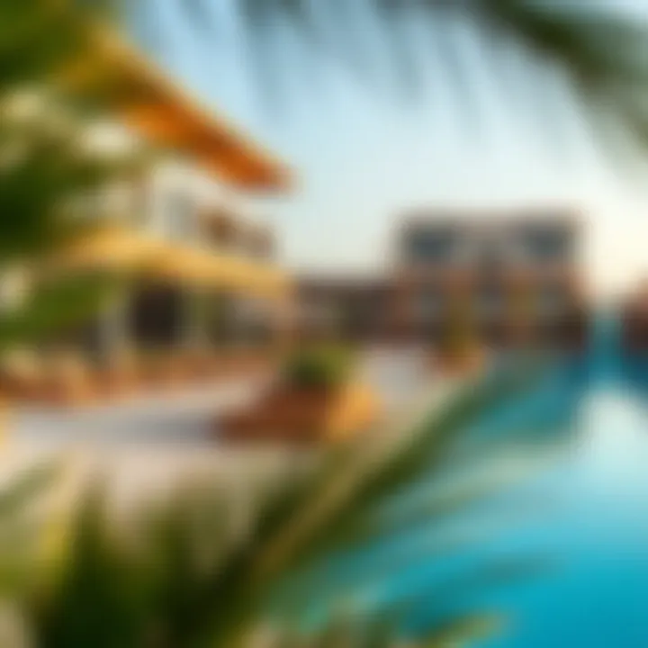 Luxurious amenities within Damac Hills including pools and recreational areas