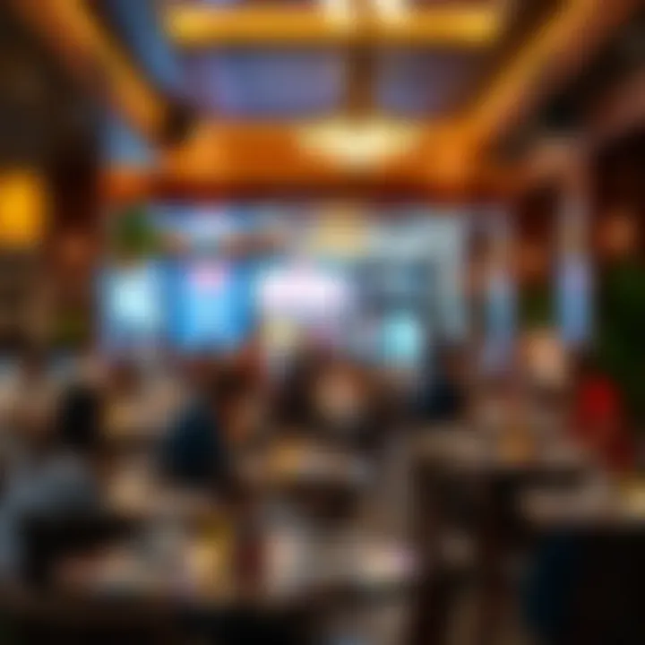 Lively Restaurant Scene Vibrant atmosphere of a bustling restaurant