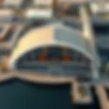 Aerial view of Abra Station showcasing its architectural design