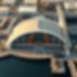 Aerial view of Abra Station showcasing its architectural design