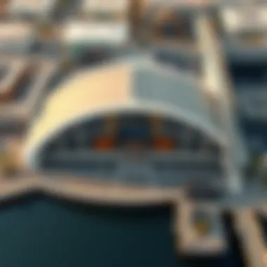 Aerial view of Abra Station showcasing its architectural design