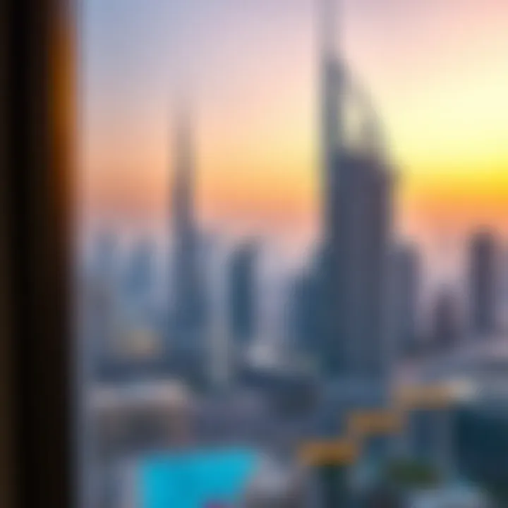 Scenic view of Dubai skyline from a budget hotel