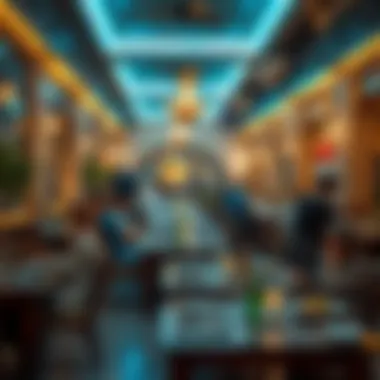 Guests enjoying the dining area with local cuisine and vibrant atmosphere