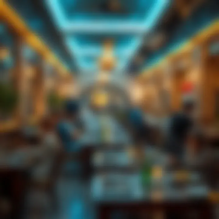 Guests enjoying the dining area with local cuisine and vibrant atmosphere