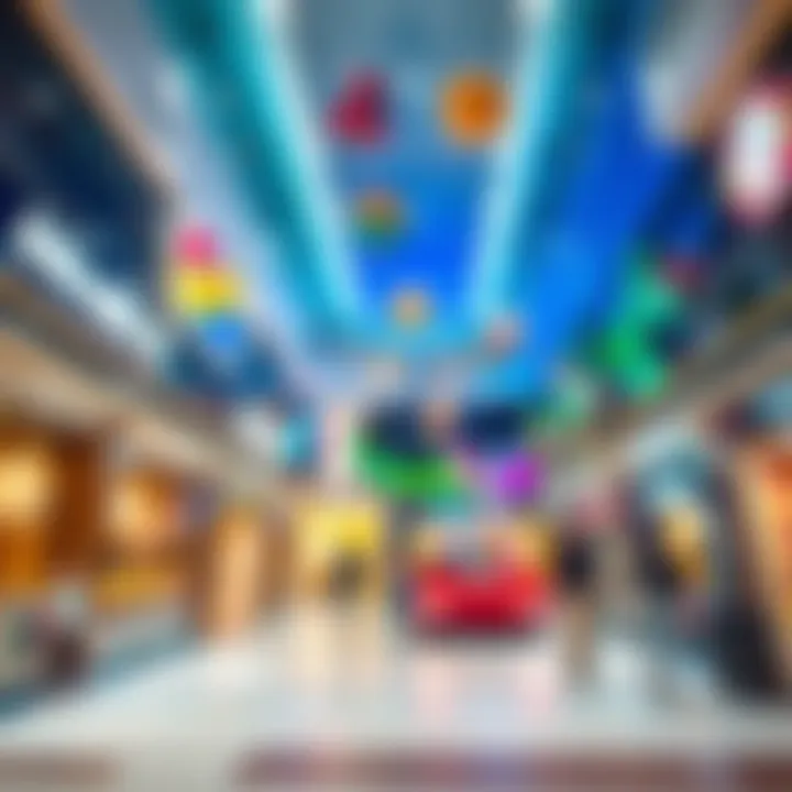 Entertainment facilities in an economical shopping venue