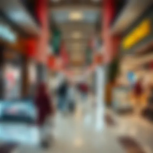 Vibrant shopping scene at a budget mall in Dubai