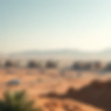 Urban Development Near Al Aweer Desert Urban development encroaching on Al Aweer Desert landscape