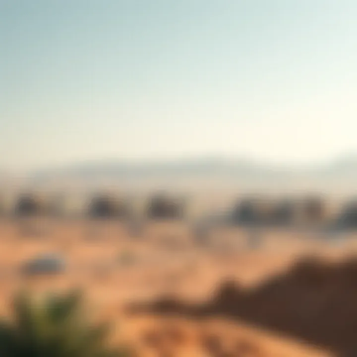 Urban Development Near Al Aweer Desert Urban development encroaching on Al Aweer Desert landscape