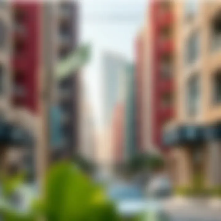 Vibrant neighborhood surrounding Al Mansoori Building