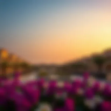 Architectural marvels at Al Mayan Yas Island during sunset